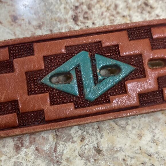Chambers Phoenix 40 hand painted vintage tooled leather belt main image 6